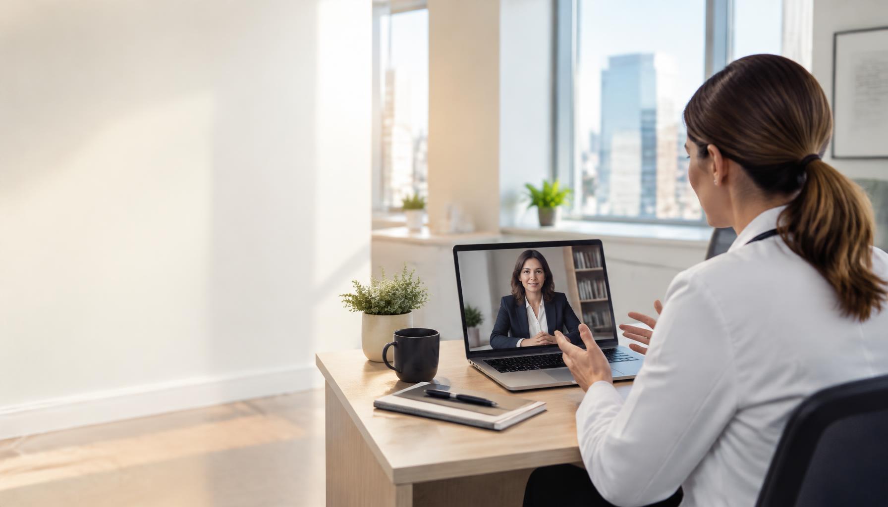 Physician consulting with a healthcare lawyer by video call